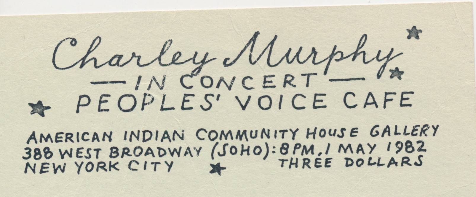 Charlie Murphy ticket My Ticket ( #1 !)