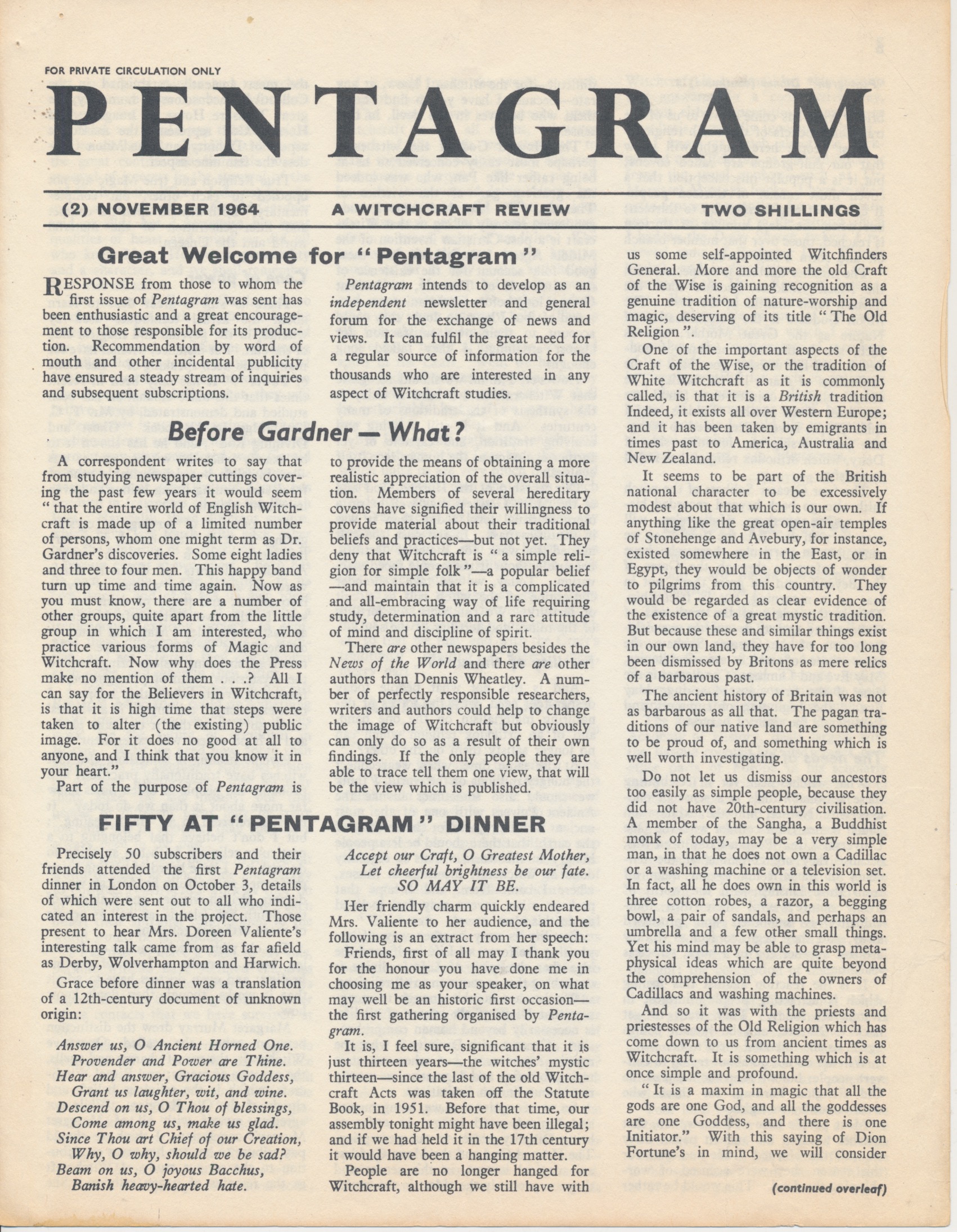 Pentagram issue 2 November 1964 Pentagram issue 2 November 1964